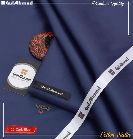 Dark Blue - Men’s Unstitched Hard Cotton Plain Suit