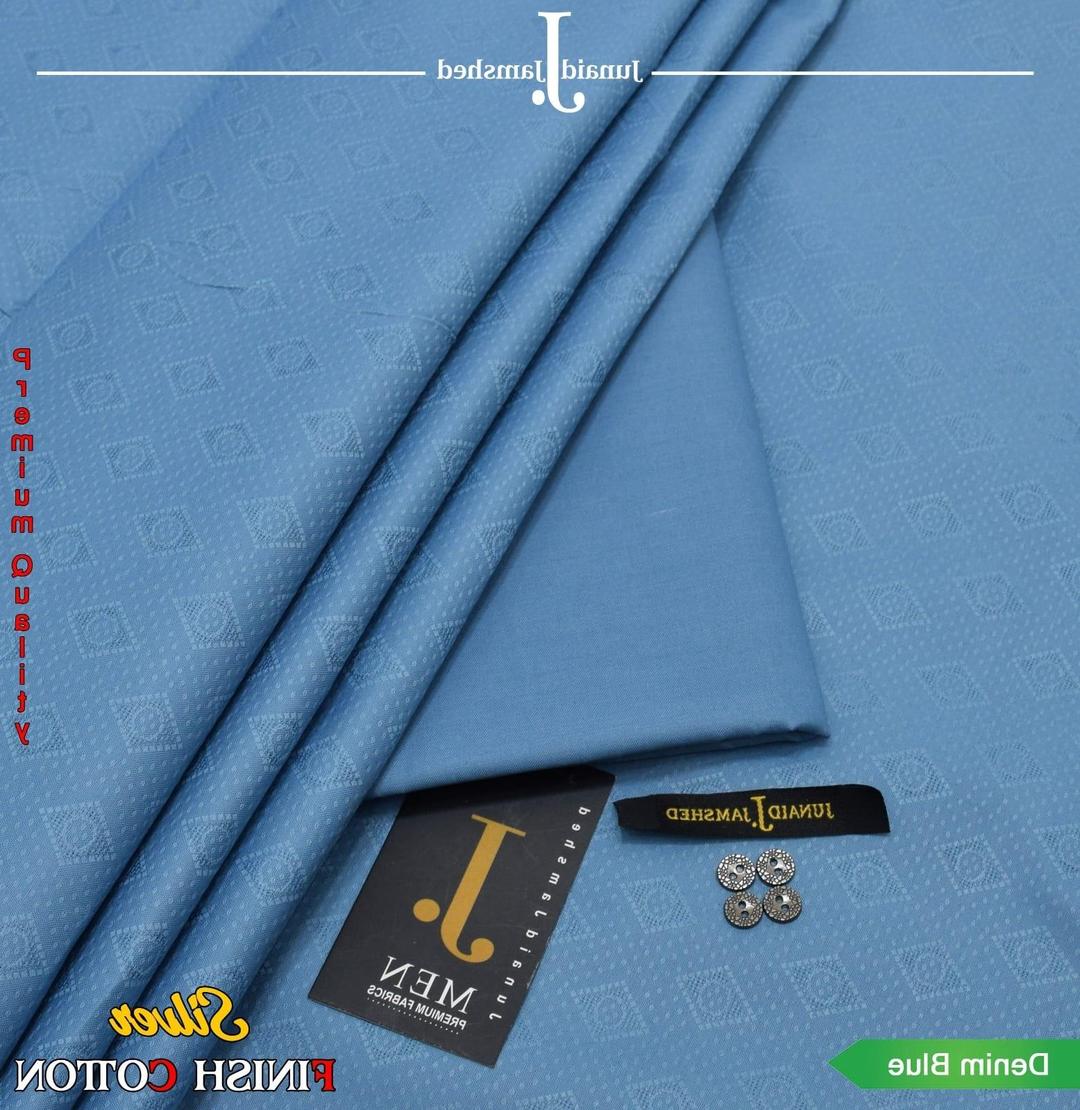 Denim Blue - Men’s Unstitched Hard Cotton Plain Suit