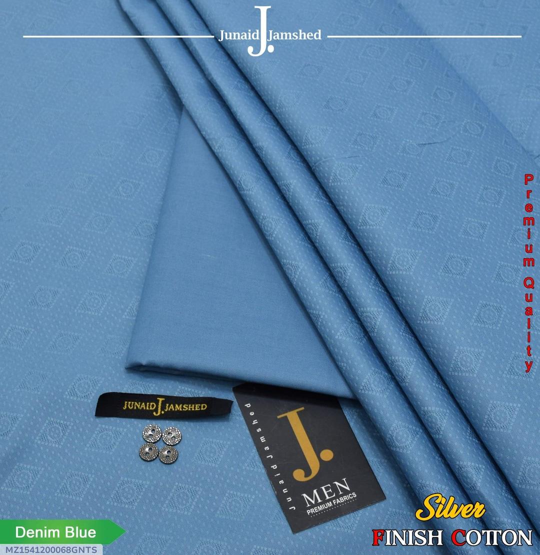 Denim Blue - Men’s Unstitched Hard Cotton Plain Suit