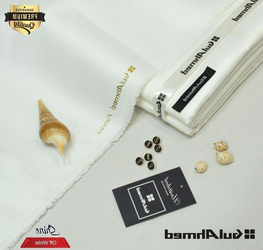 Shine Offwhite - Men’s Unstitched Hard Cotton Plain Suit