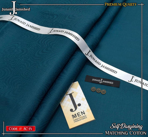 Turquoise Cotton - Men’s Unstitched Hard Cotton Plain Suit