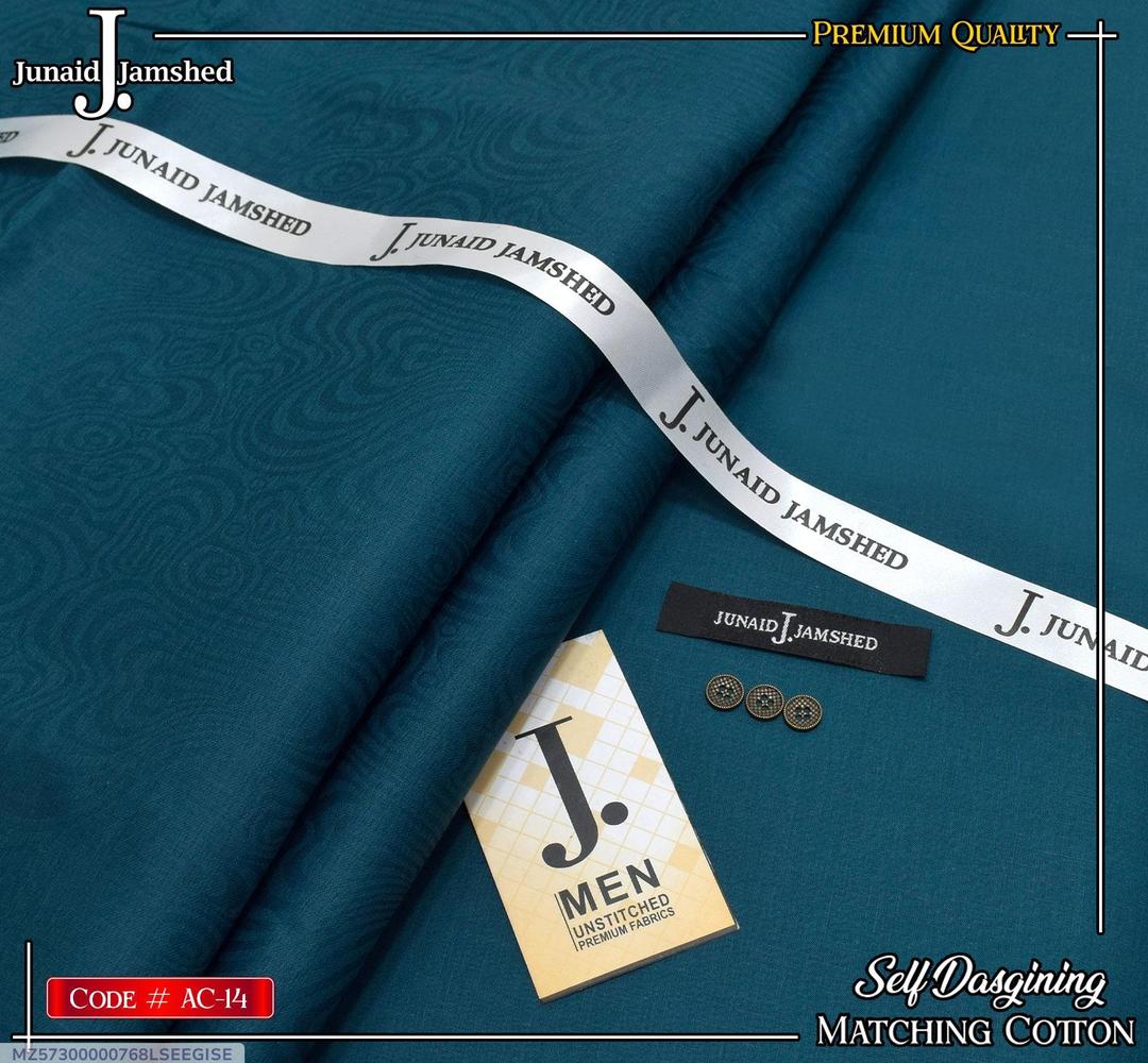 Turquoise Cotton - Men’s Unstitched Hard Cotton Plain Suit
