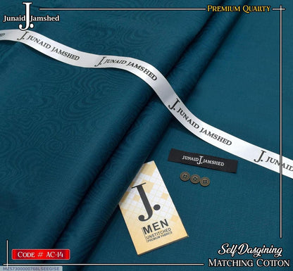 Turquoise Cotton - Men’s Unstitched Hard Cotton Plain Suit